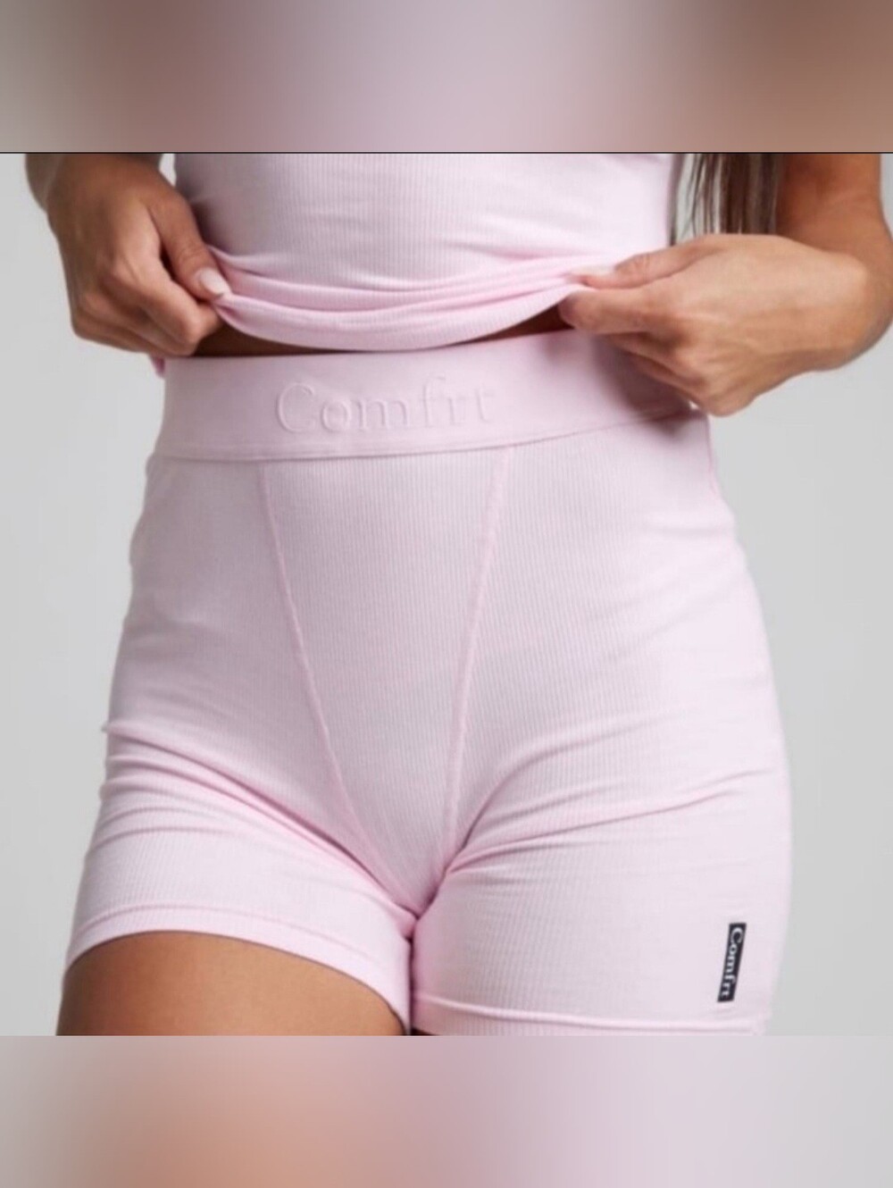 Women's Comfrt Large Cherry Blossom Ribbed Boxer Shorts